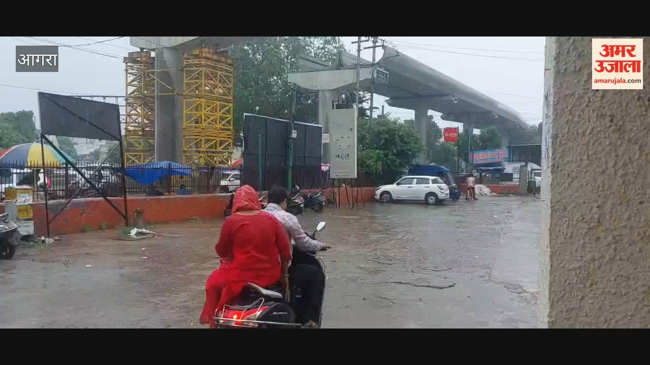 Water filling potholes on roads during rain