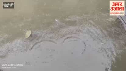 Weather changes after an hour of heavy rain following sultry heat