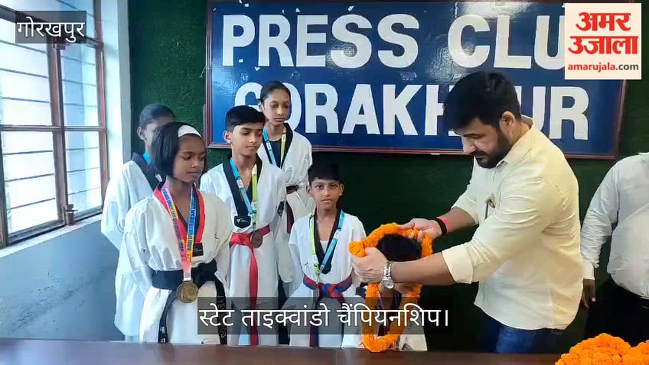 Returned after winning gold at the Lucknow State Taekwondo Championship; welcomed at the Press Club.