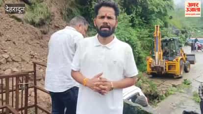Tehri:Landslide in Ghuttu creates panic in the market, threatening several houses, and vehicles buried under debris