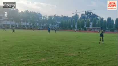 Football match held between Blue Sapphire and Lakshya Academy.