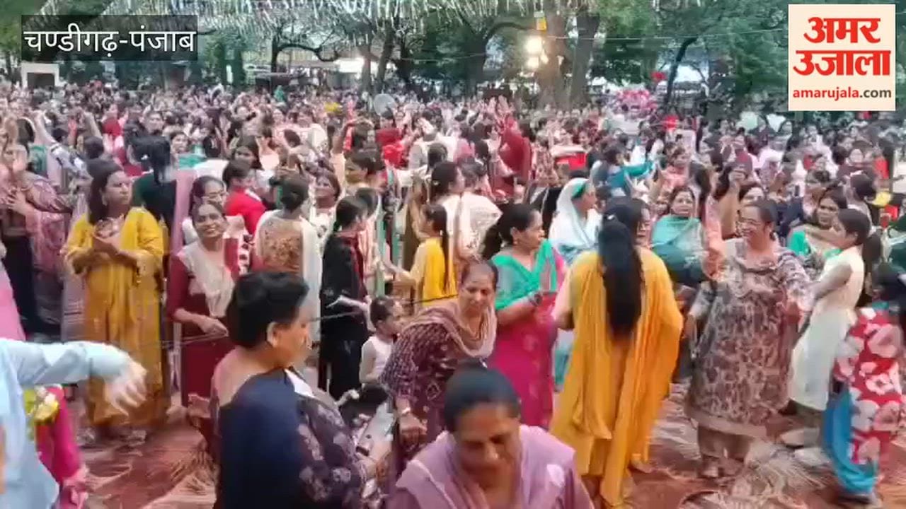 Women celebrated the Teej festival with great enthusiasm at Moga Nature Park