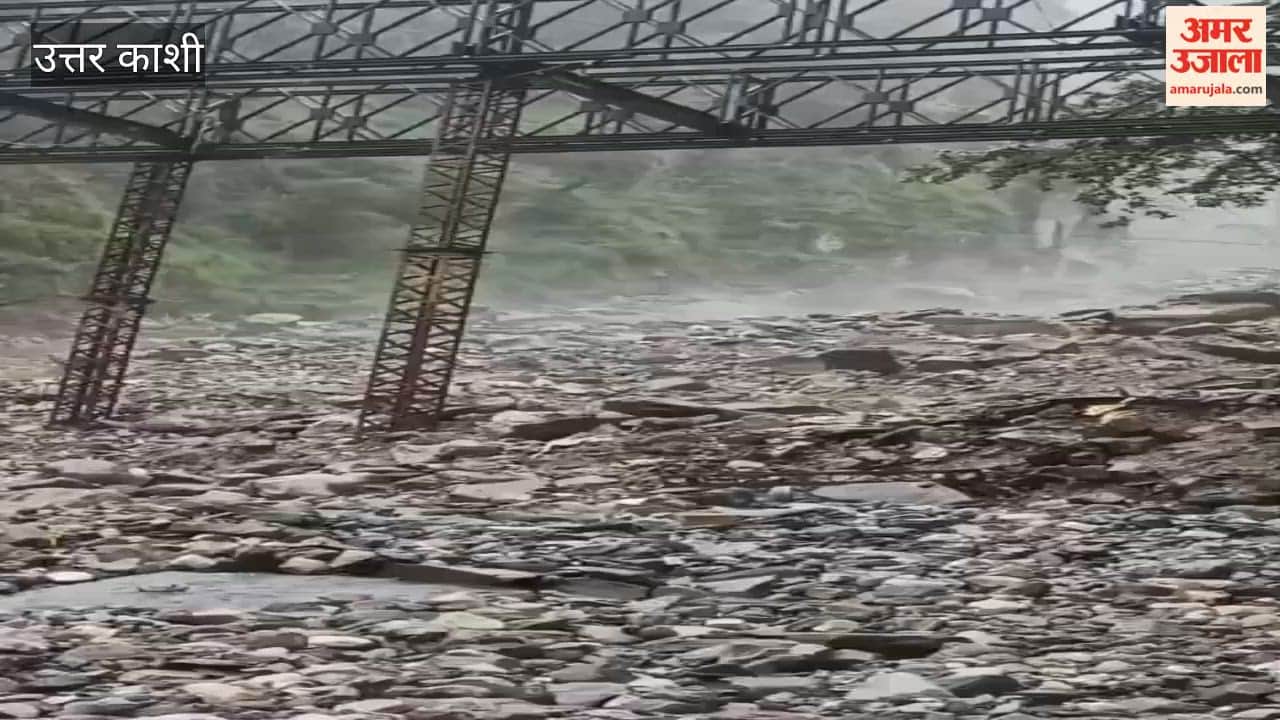 Torrent of debris near Syana Chatti Bailey bridge construction work affected
