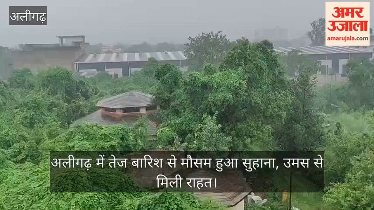 अलीगढ़ में तेज बारिश से मौसम हुआ सुहाना, उमस से मिली राहत