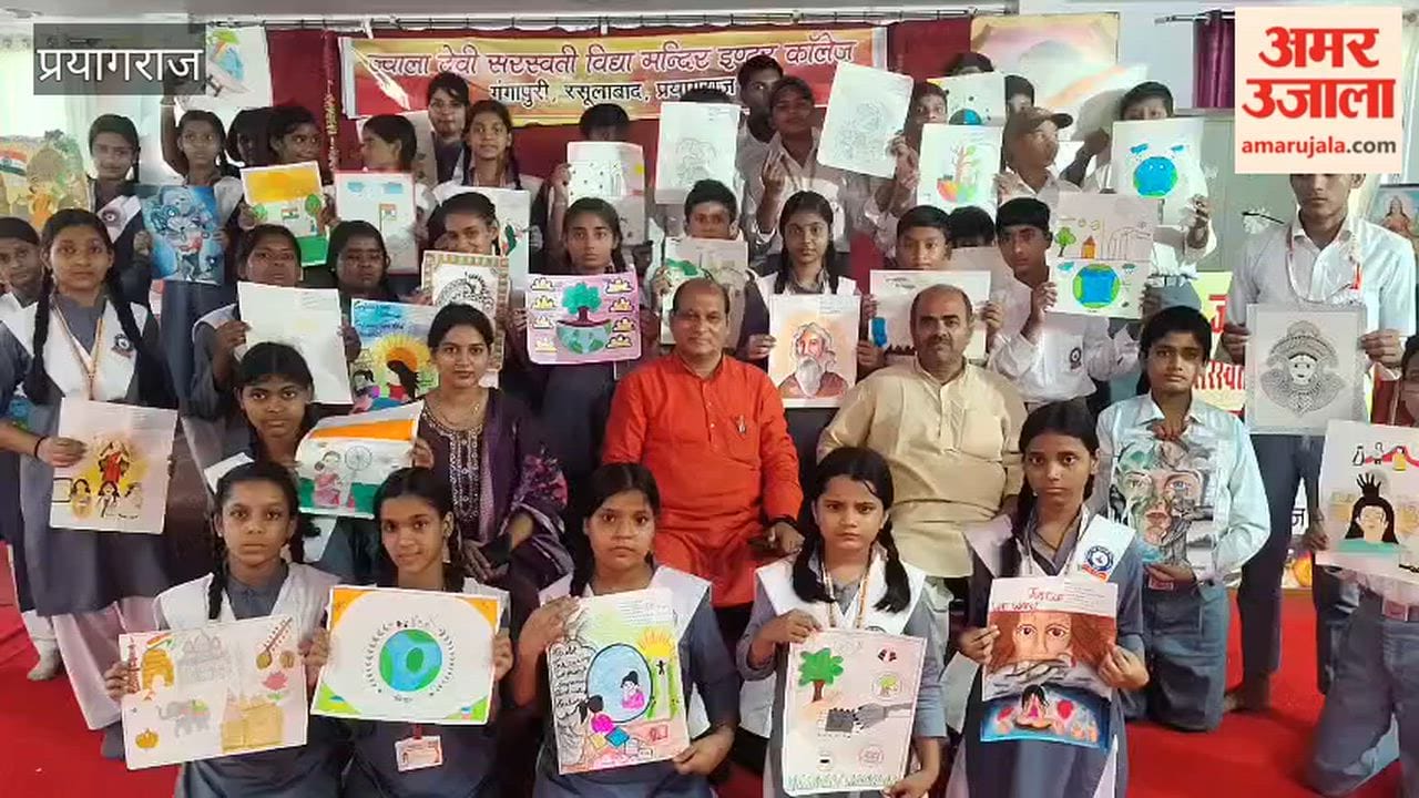 Children showcase their artistic talent; competition held at Jwala Devi Saraswati Vidya Mandir.