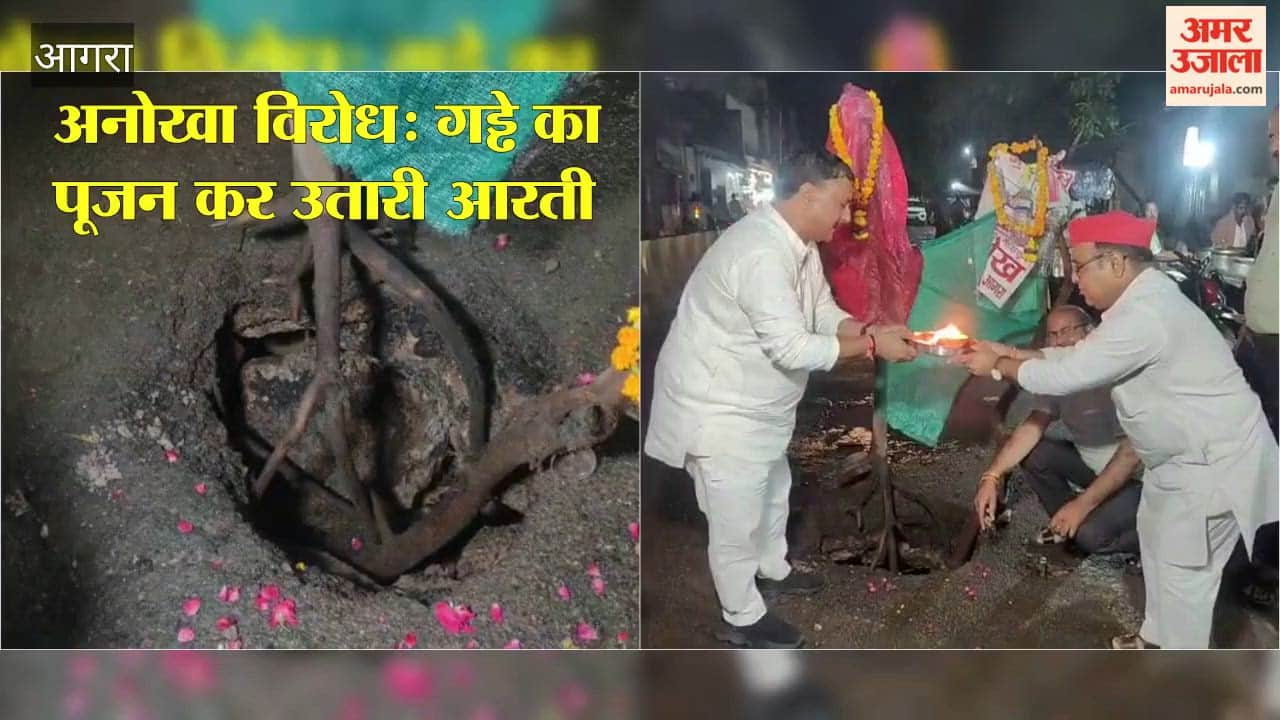 Unique Protest: Pothole Worshipped and Aarti Performed