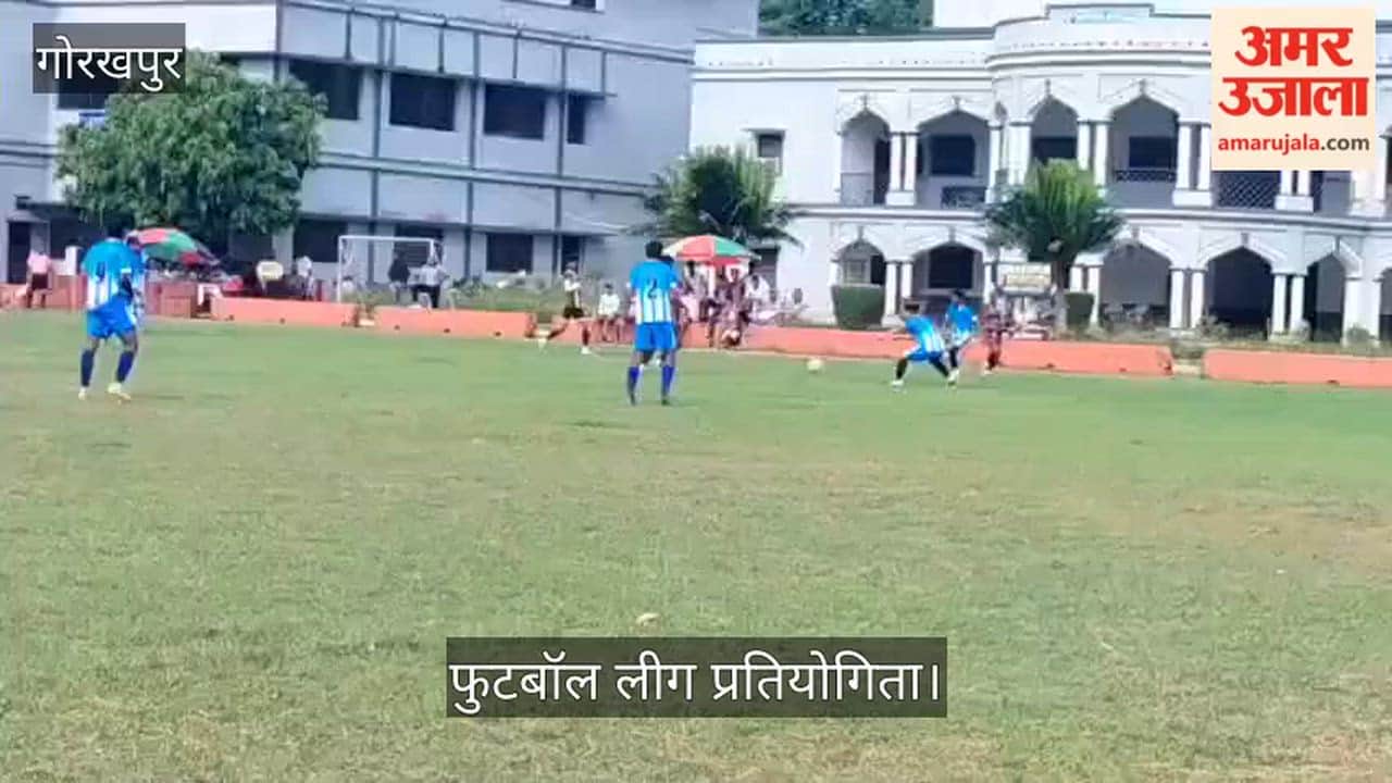 Dharm Sporting and Sanatan Club face off in the Gorakhpur Football League.