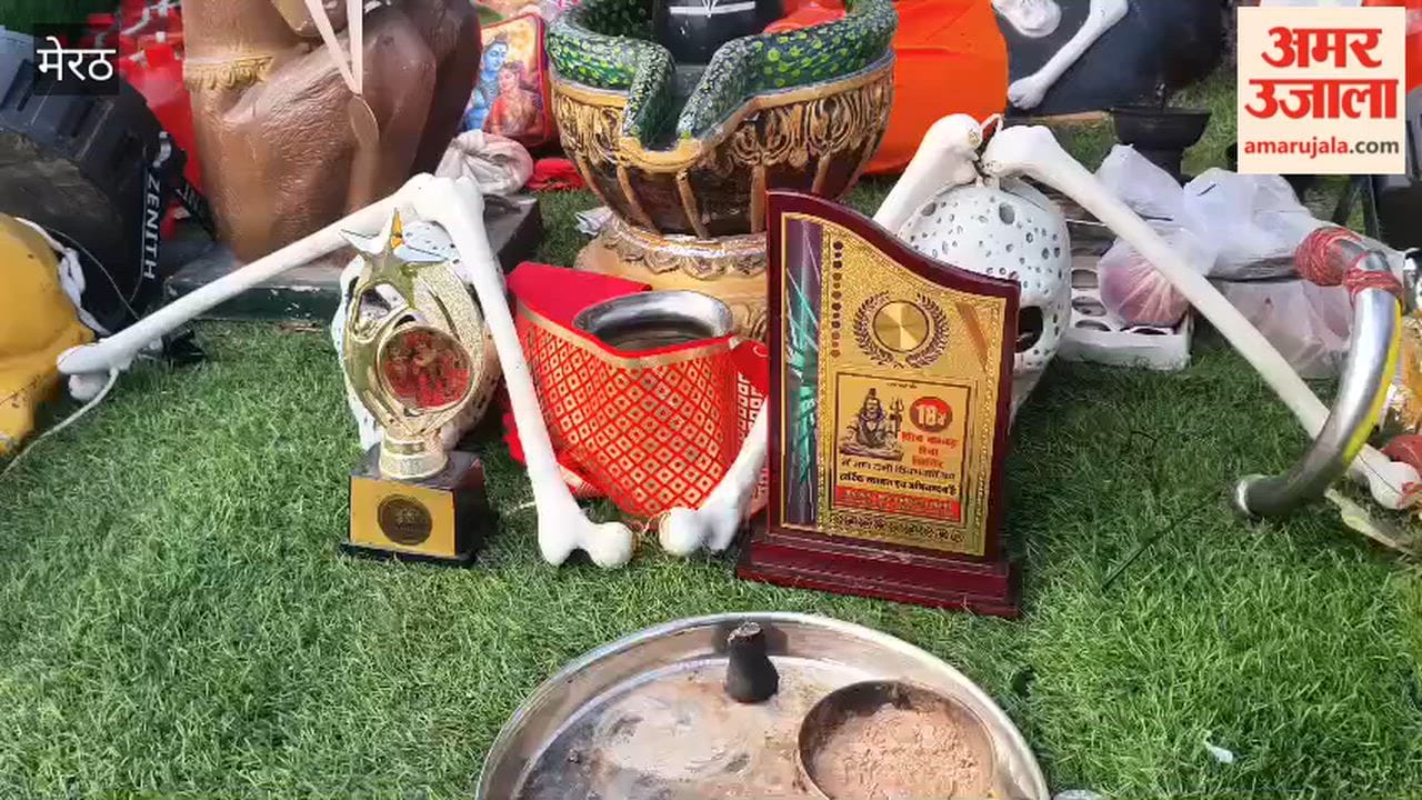 Meerut: A unique Kanwar depicting the form of Goddess Mahakali—complete with hanging skeletons—has become the center of attraction.