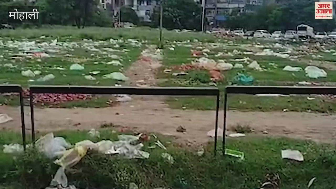 Filth scattered across the ground after the vegetable market was held in Mohali; residents inconvenienced.