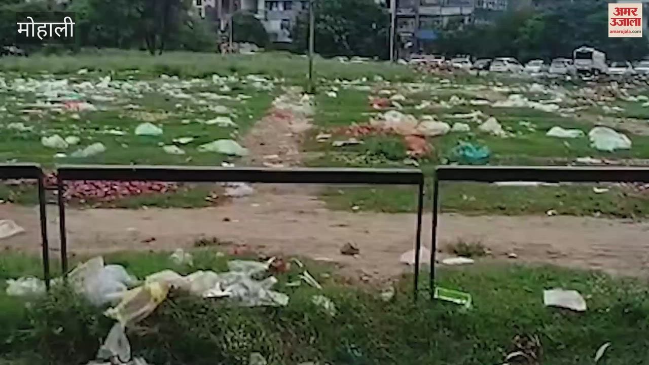 Filth scattered across the ground after the vegetable market was held in Mohali; residents inconvenienced.