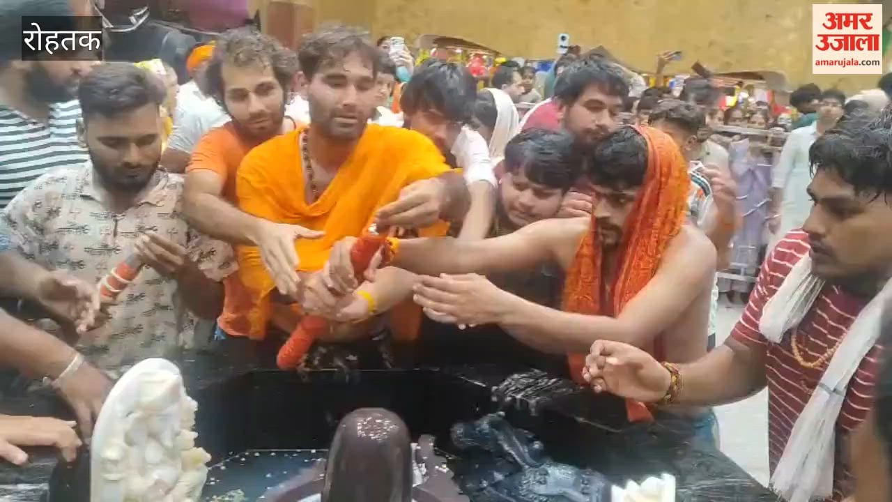 massive wave of devotion swept through Shiva temples in Rohtak on Sawan Shivratri, with chants of Har Har Mahadev echoing all around