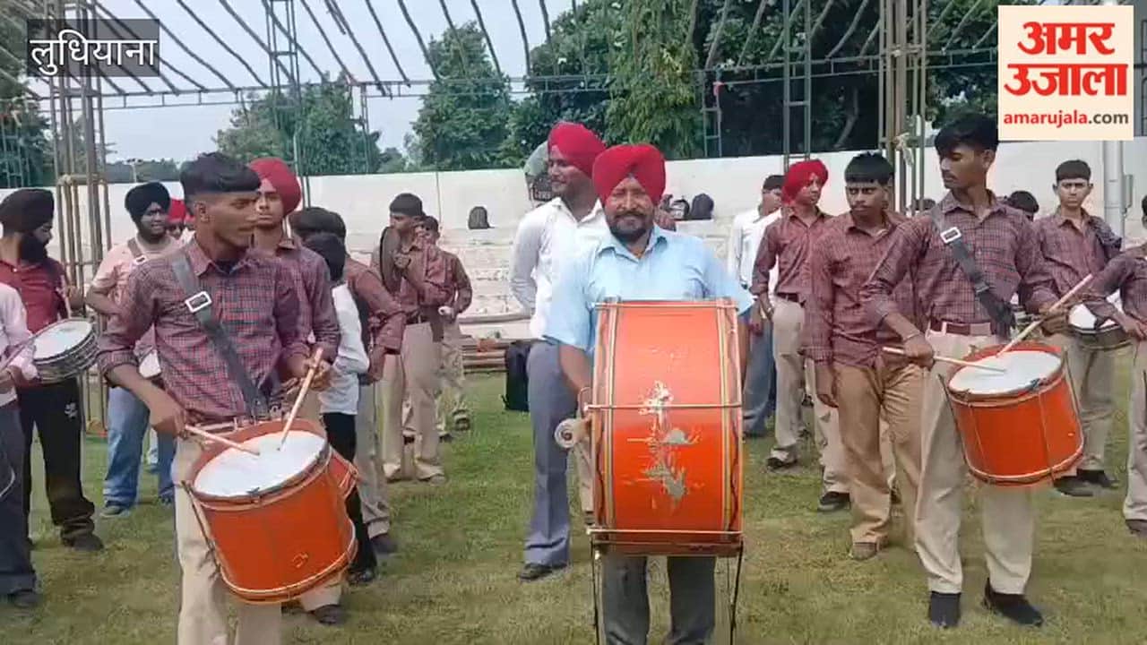 Rehearsal for district level Independence Day celebrations at PAU Ground, Ludhiana