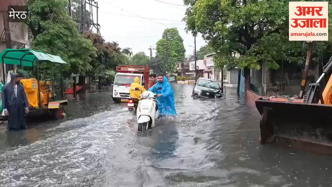 Meerut: Heavy Rain Causes Severe Waterlogging, Main Roads Submerged