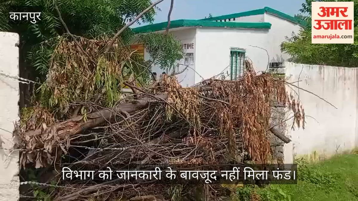 कानपुर: एक साल से टूटी पड़ी है मोहनपुर प्राथमिक स्कूल की चहारदीवारी, सुरक्षा के नाम पर लगाए गए कटीले तार