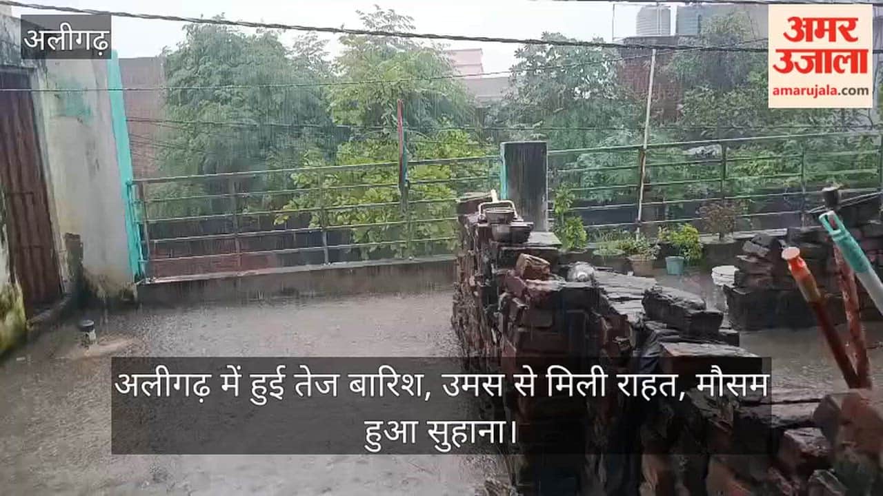 अलीगढ़ में हुई तेज बारिश, उमस से मिली राहत, मौसम हुआ सुहाना