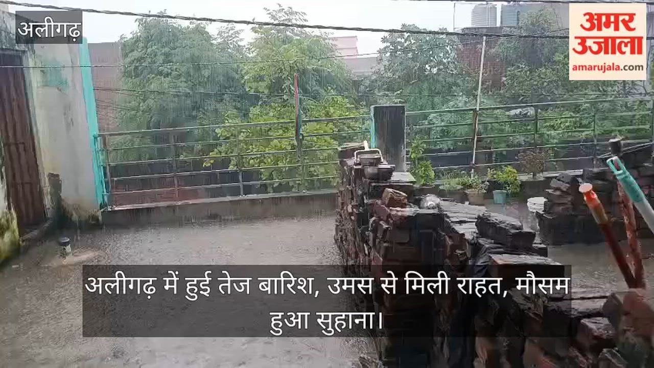 अलीगढ़ में हुई तेज बारिश, उमस से मिली राहत, मौसम हुआ सुहाना