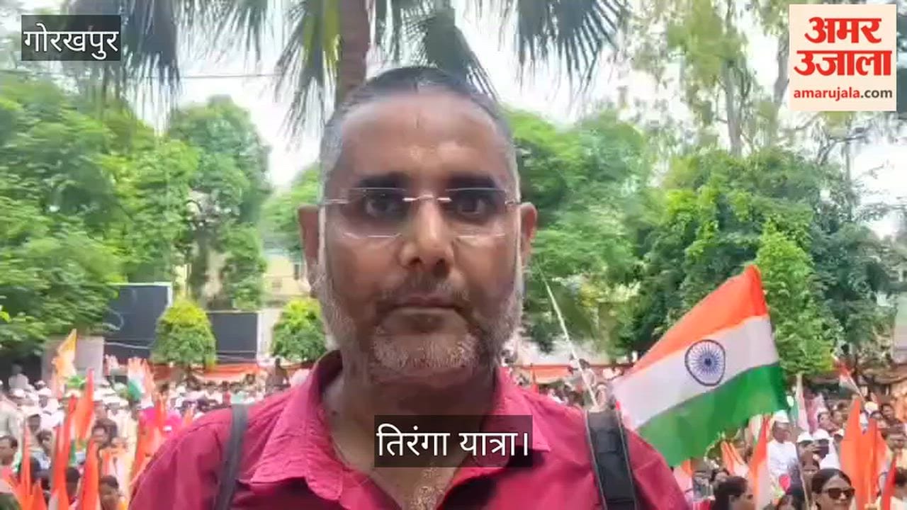 Massive crowd gathers for CM Yogi's Tiranga Yatra; the procession is set to begin shortly.