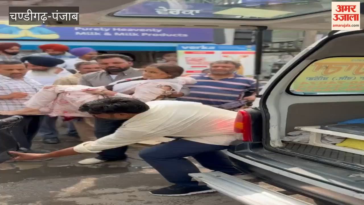 Car collides with bus at Bathinda's Fauji Chowk; two injured.