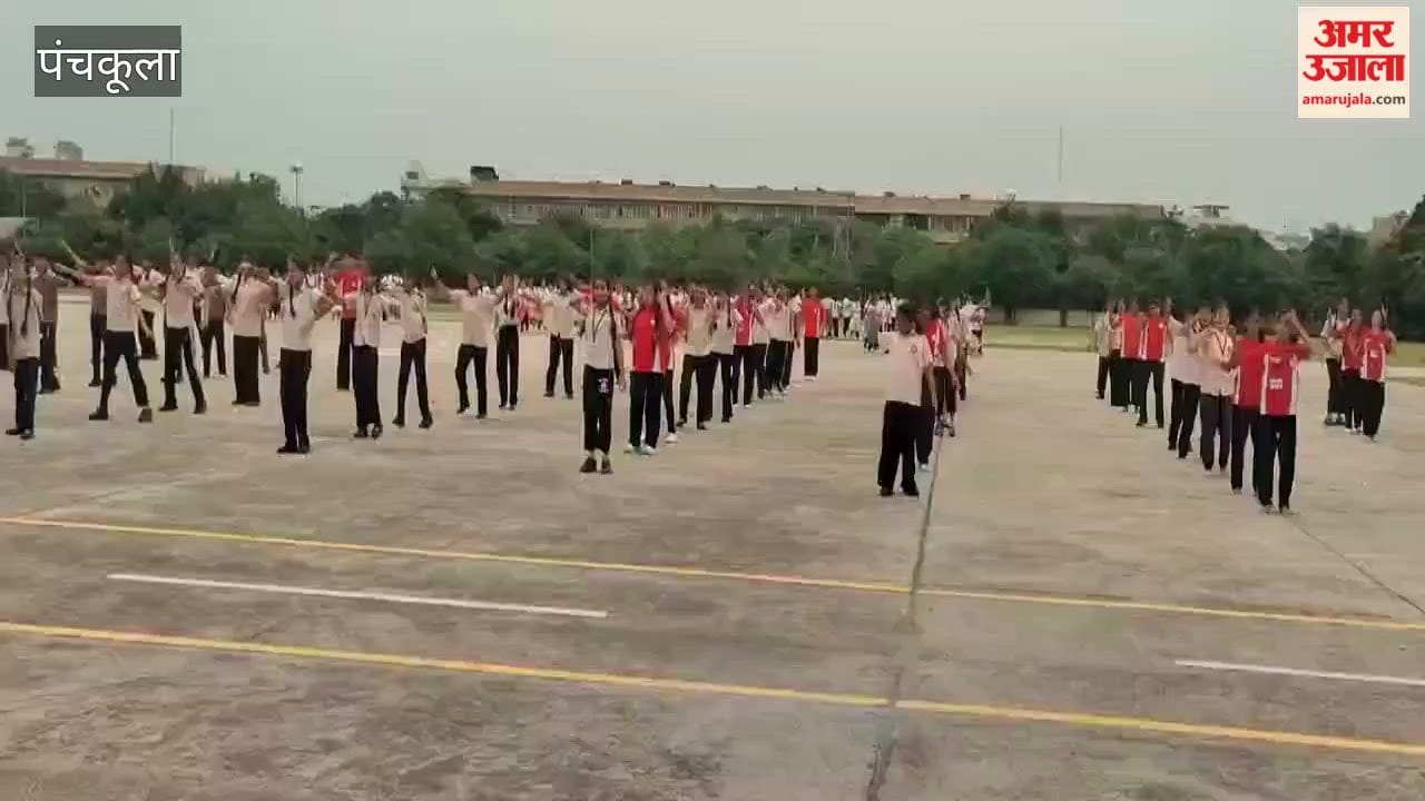 Rehearsal for the 15th August parade programme at Panchkula Sector 5 Parade Ground