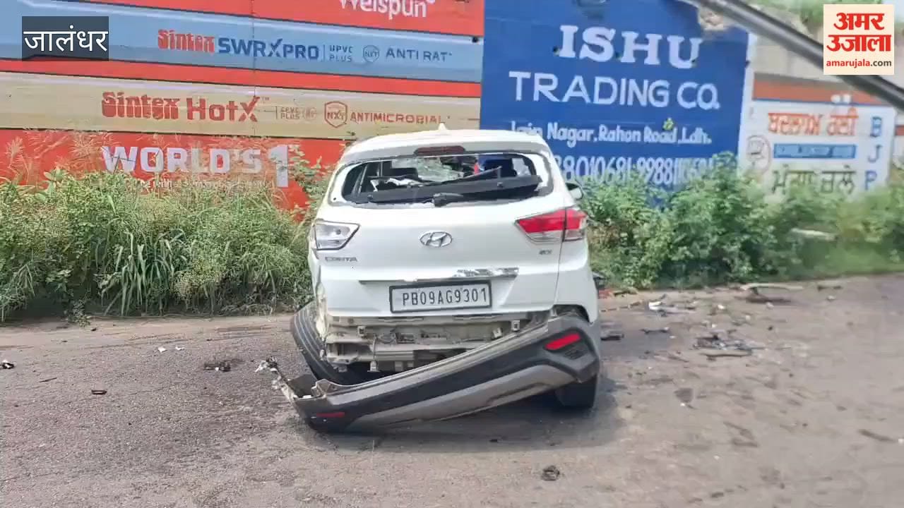 Creta falls off bridge in Goraya; two injured.