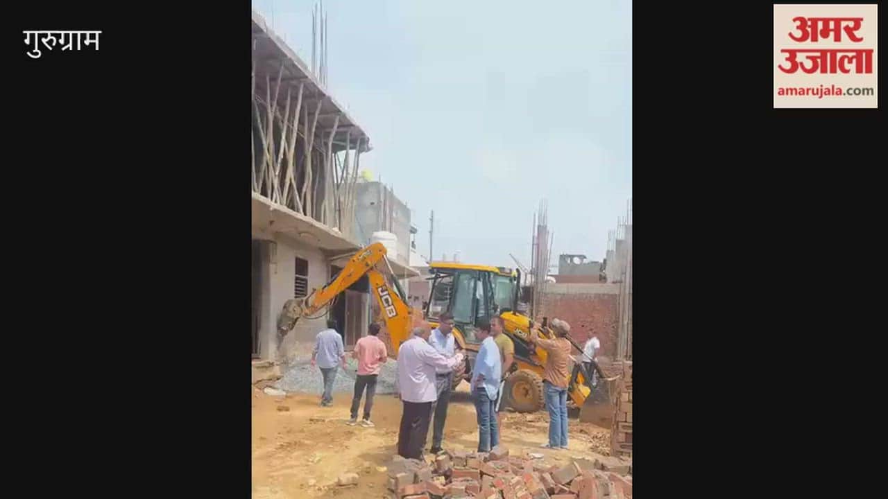 Municipal Corporation's bulldozer in action in Gurugram Major drive across eight zones