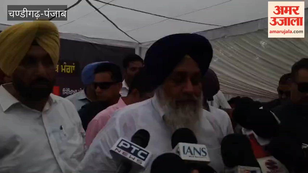 SAD stages protest in Bathinda over pharmacy paper leak case.
