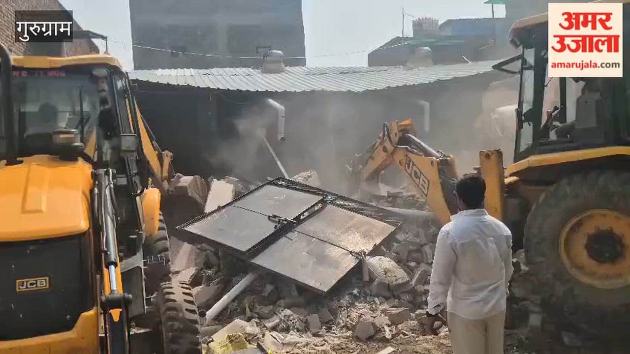 Bulldozer razes plastic factory of accused involved in illegal activities in Gurugram