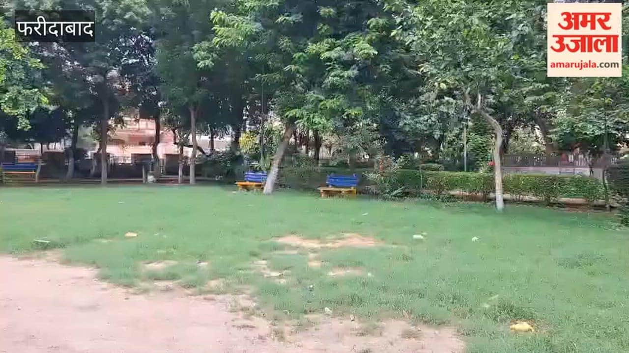 Broken benches and dilapidated canopy at NIT-3 park in Faridabad