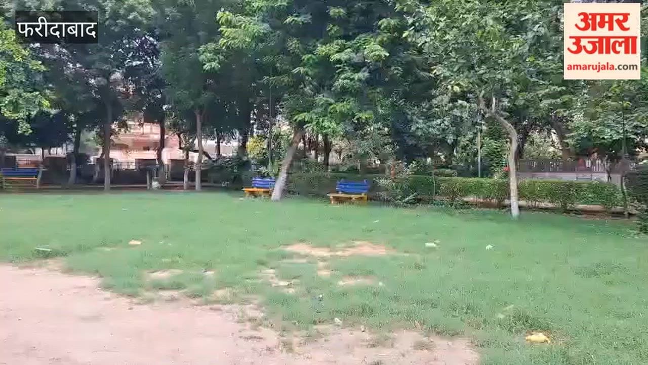 Broken benches and dilapidated canopy at NIT-3 park in Faridabad