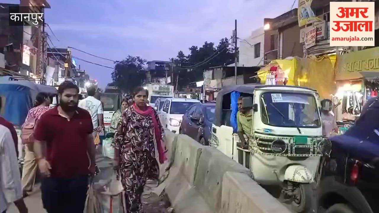 Kanpur: Severe traffic jam on Panki Road due to encroachment