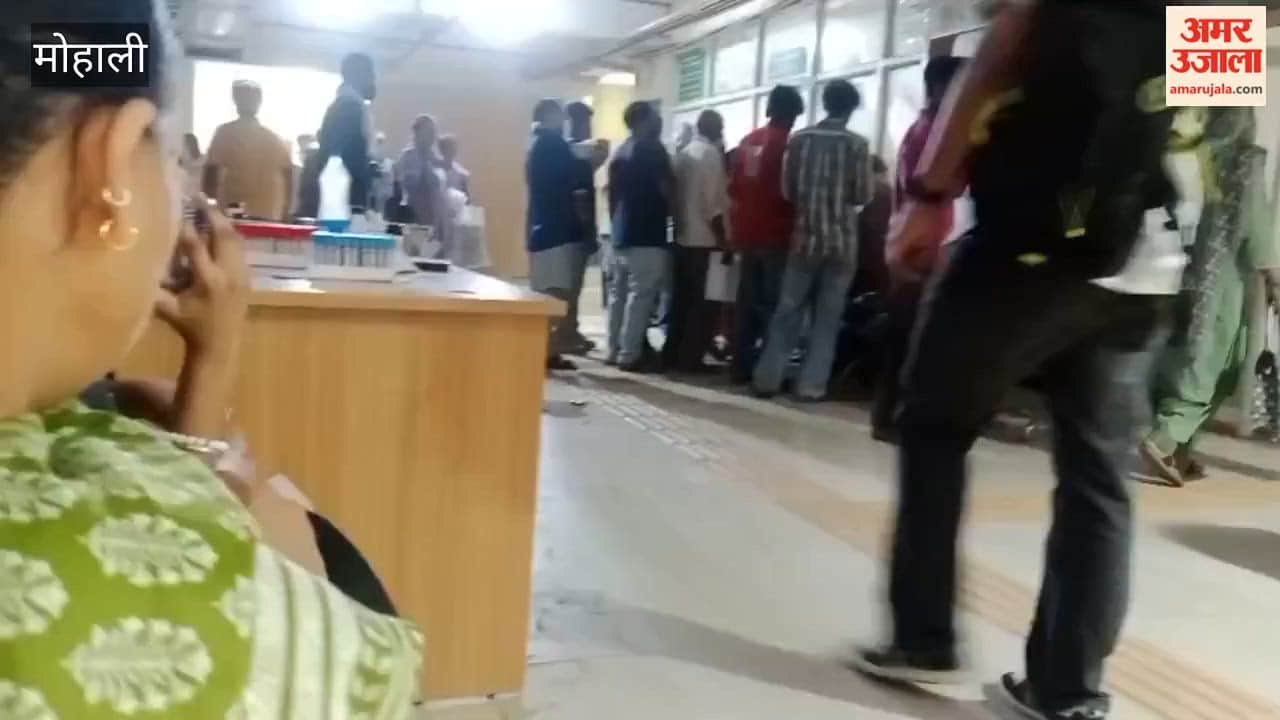 Blood tests being conducted amidst filth at the Phase 6 District Hospital in Mohali.