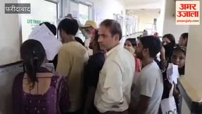 Chaos at Faridabad's BK Hospital; crowds of patients from registration to the medicine dispensary.