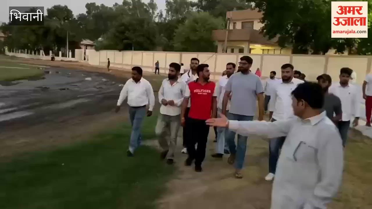 JJP Youth State President Digvijay visited Bhim Stadium in Bhiwani and called Deputy Commissioner regarding its dilapidated state