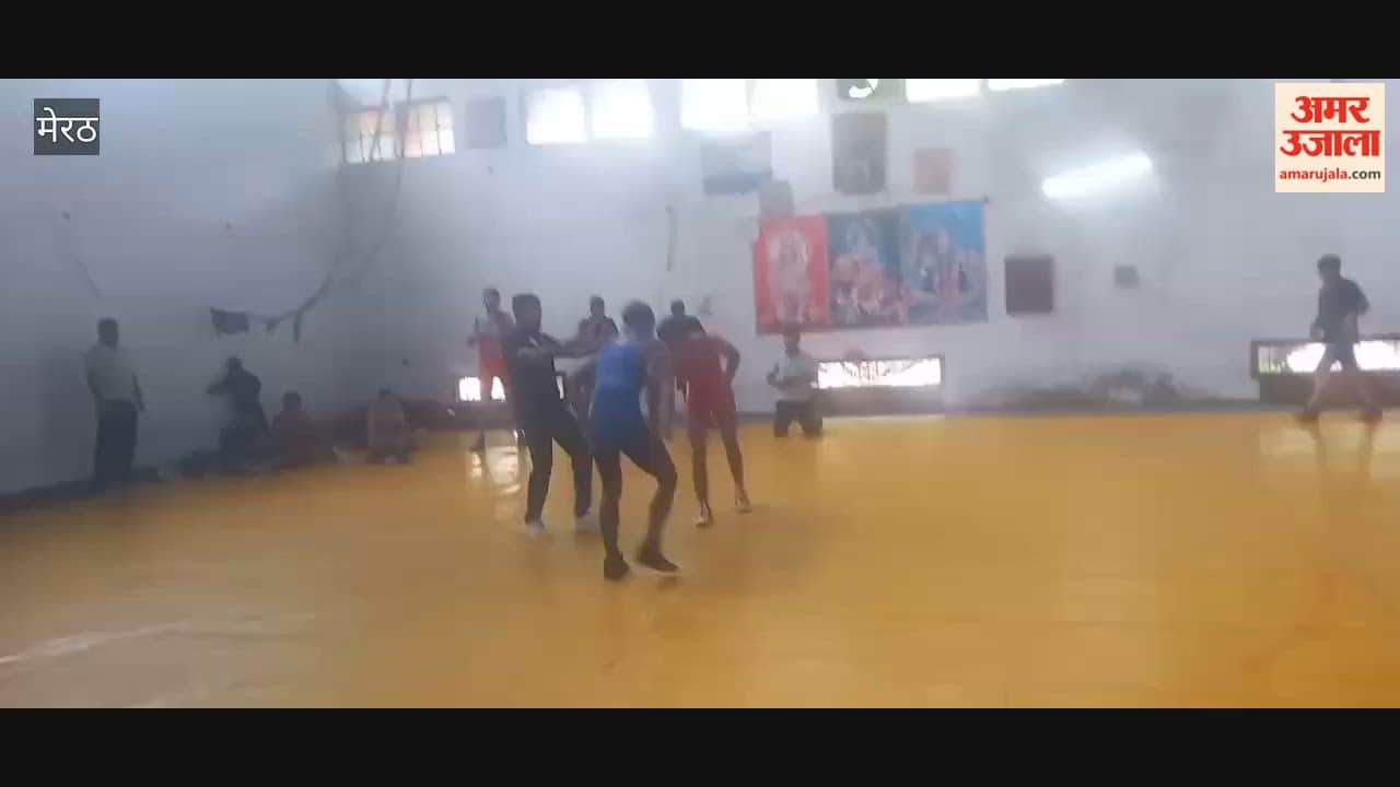 Meerut: Wrestlers Appear for Divisional Wrestling Championship Trials at Kailash Prakash Sports Stadium