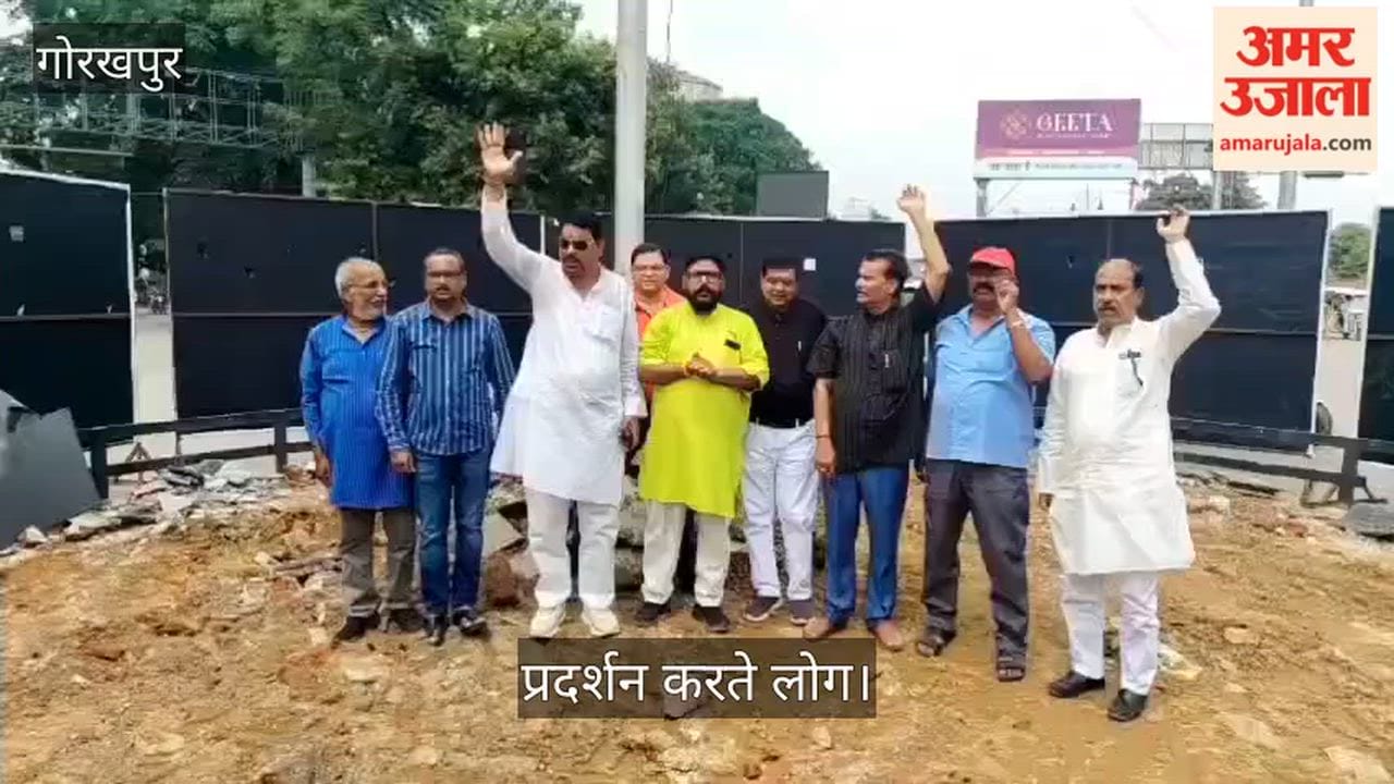 Protest against the removal of Dr. Rajendra Prasad's statue from the traffic intersection.