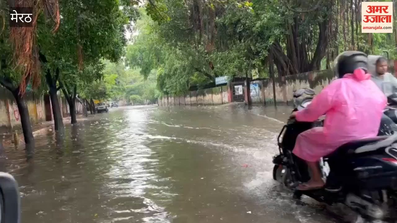 Meerut: Waterlogging Outside CAB School Near Bhainsali Ground After Rain