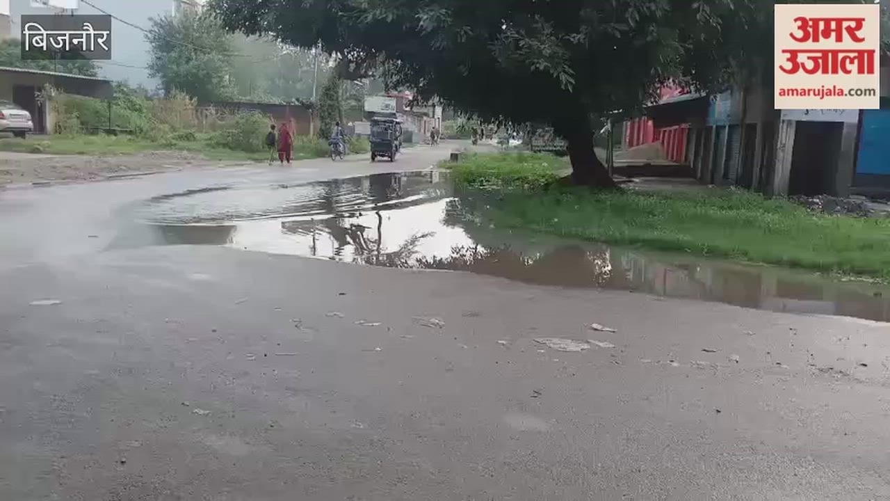 Bijnor: Waterlogging Turns Dhampur SDM Tiraha Into a Pond, Commuters Face Trouble