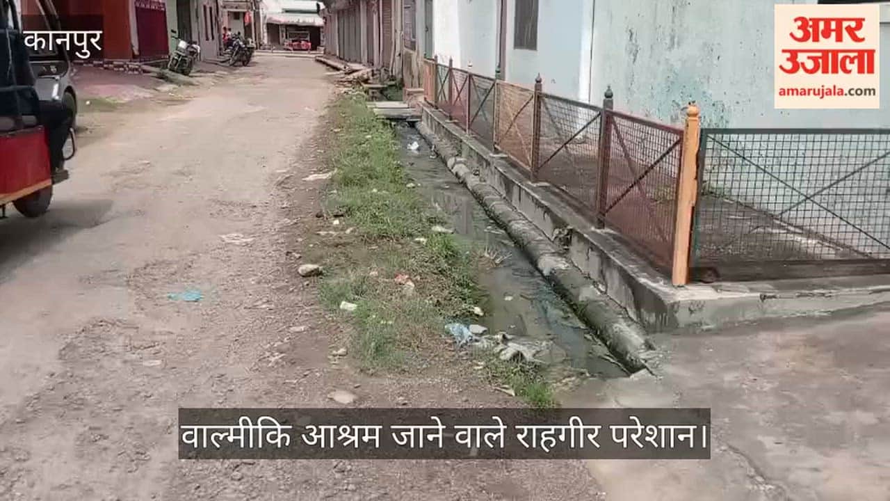 Kanpur Poor sanitation in Bithoor Lavkush Nagar drains clogged with silt and overgrown with grass