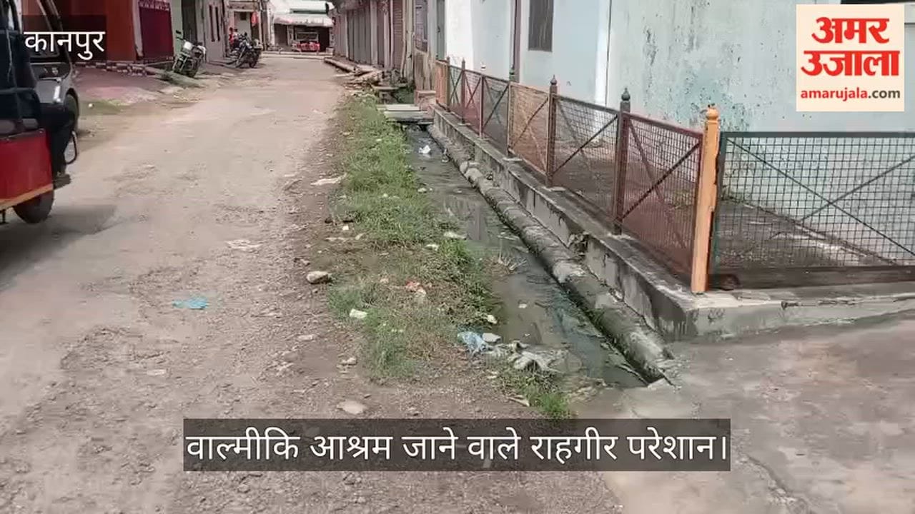 Kanpur Poor sanitation in Bithoor Lavkush Nagar drains clogged with silt and overgrown with grass