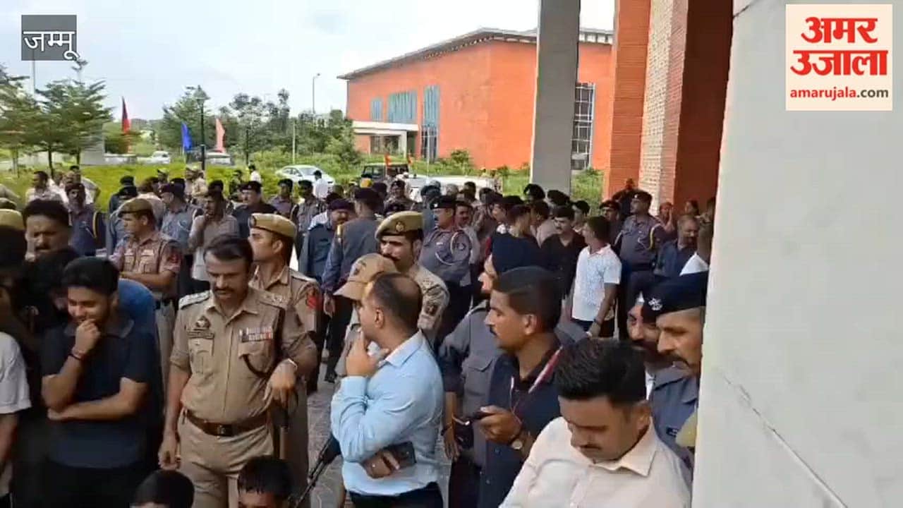 Protest over job scam allegations at AIIMS Vijaypur