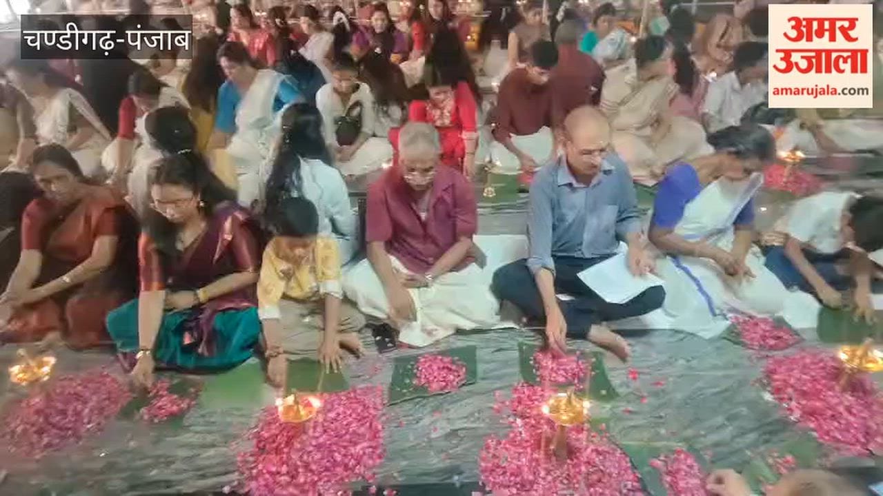 Devotees offered prayers at the Ayyappa Temple in Sector 47, Chandigarh, on Sunday