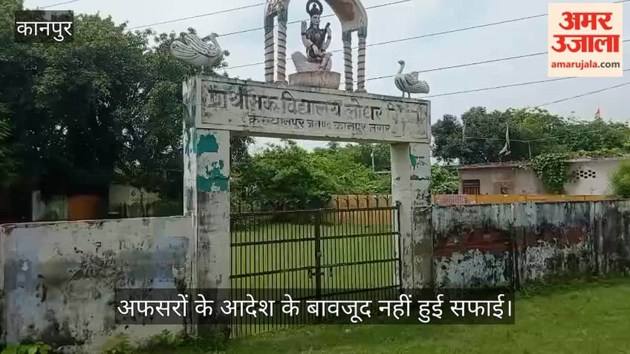 Kanpur Playground at Lodhar Primary School in Kalyanpur Overgrown with Tall Grass