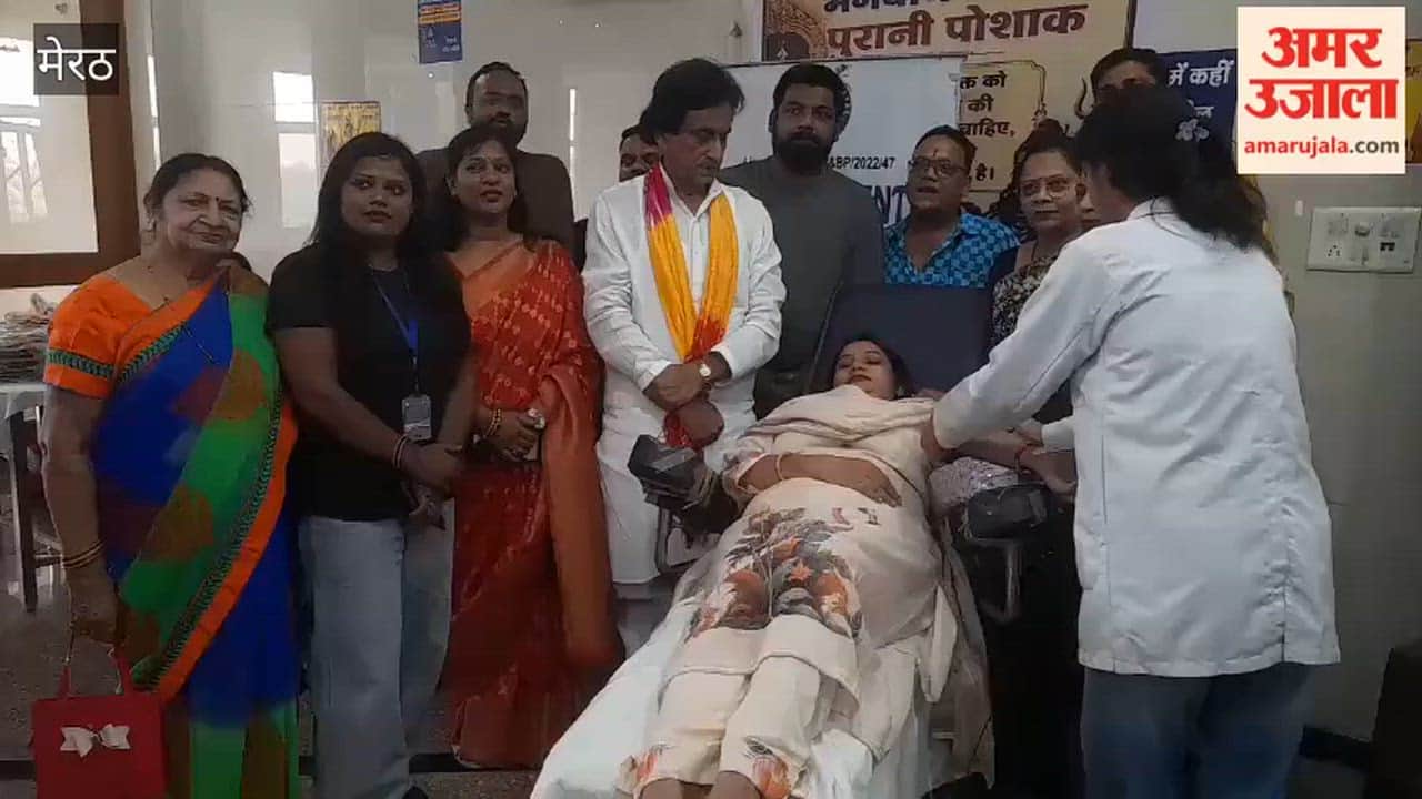Meerut: Blood donation camp organized at Mahakaleshwar Temple.