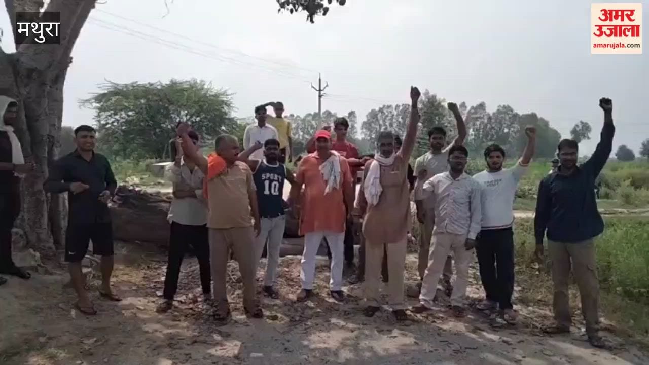 Government Road Dug Up by JCB, Farmers Protest in Mathura