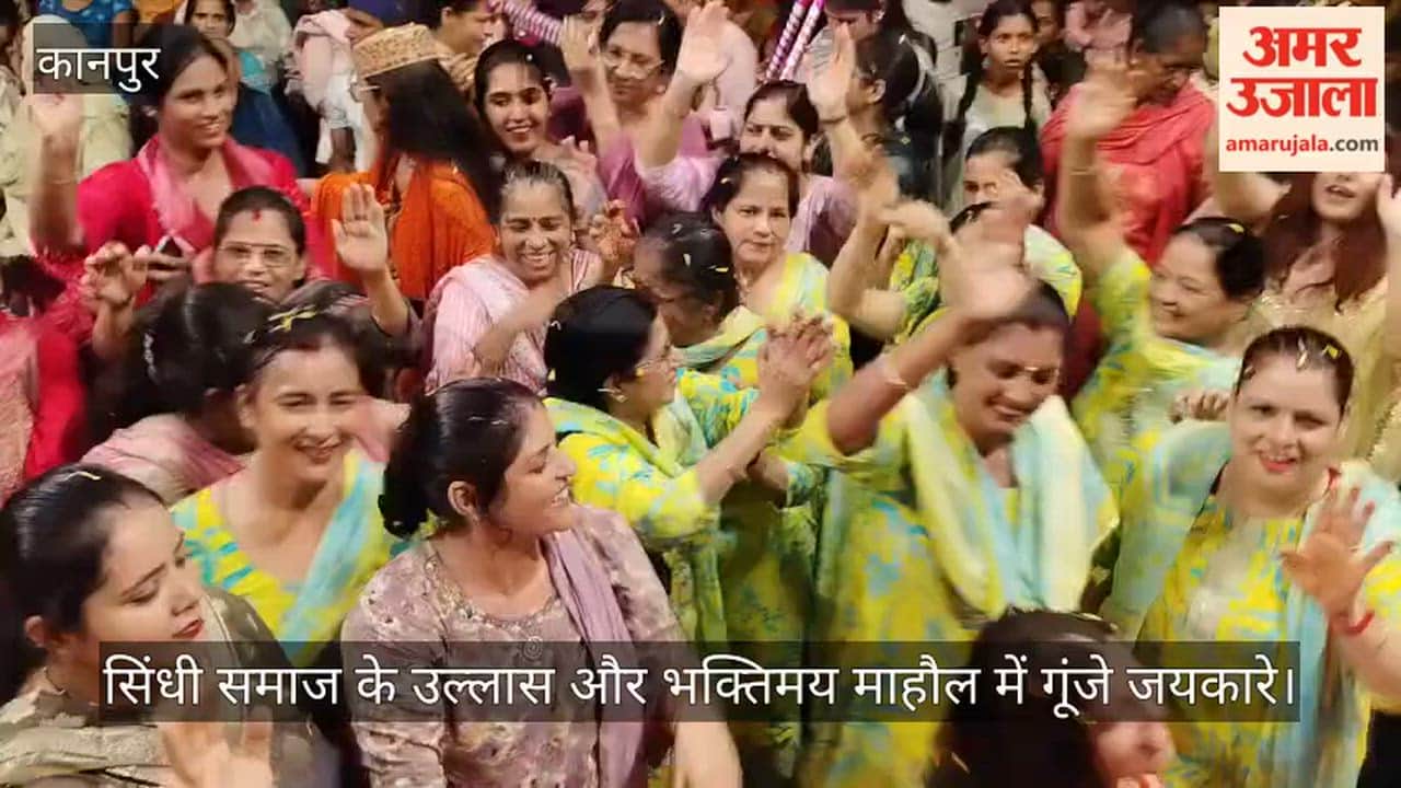 Grand Procession of Jhulelal Temple Taken Out in Gujaini Kanpur