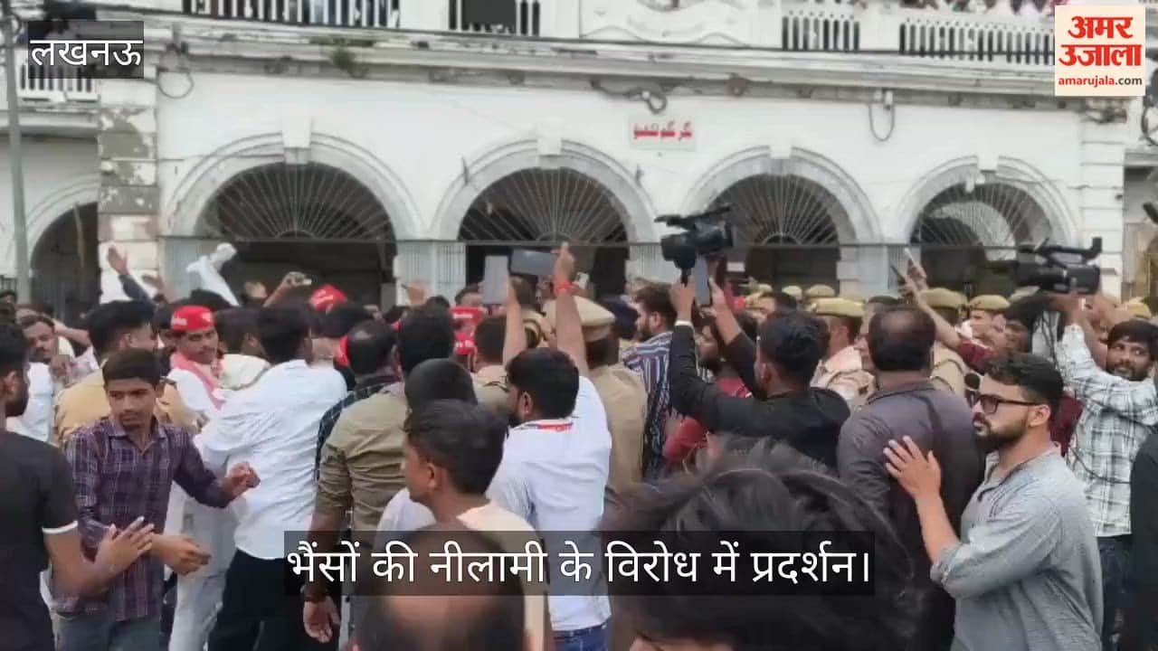 Video: भैंसों की नीलामी के विरोध में प्रदर्शन, पुलिस ने सपा कार्यकर्ताओं और डेयरी संचालकों को खदेड़ा