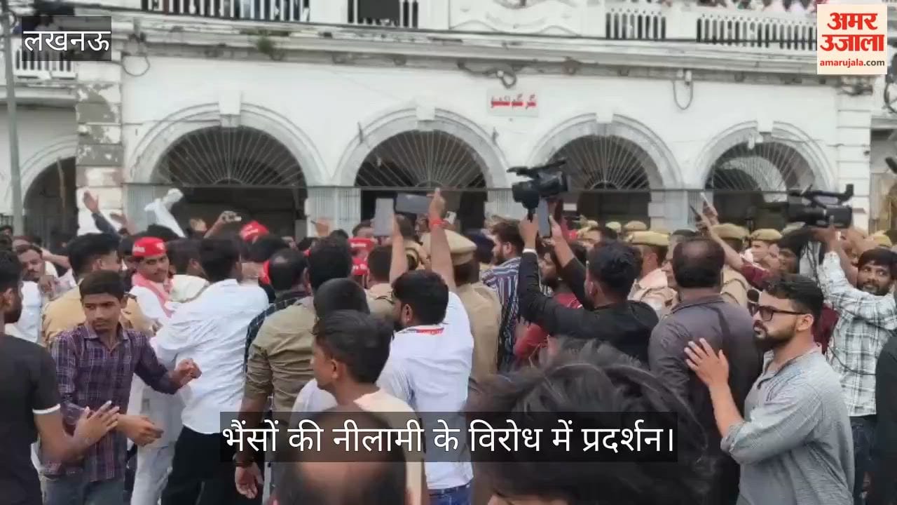 Video: भैंसों की नीलामी के विरोध में प्रदर्शन, पुलिस ने सपा कार्यकर्ताओं और डेयरी संचालकों को खदेड़ा