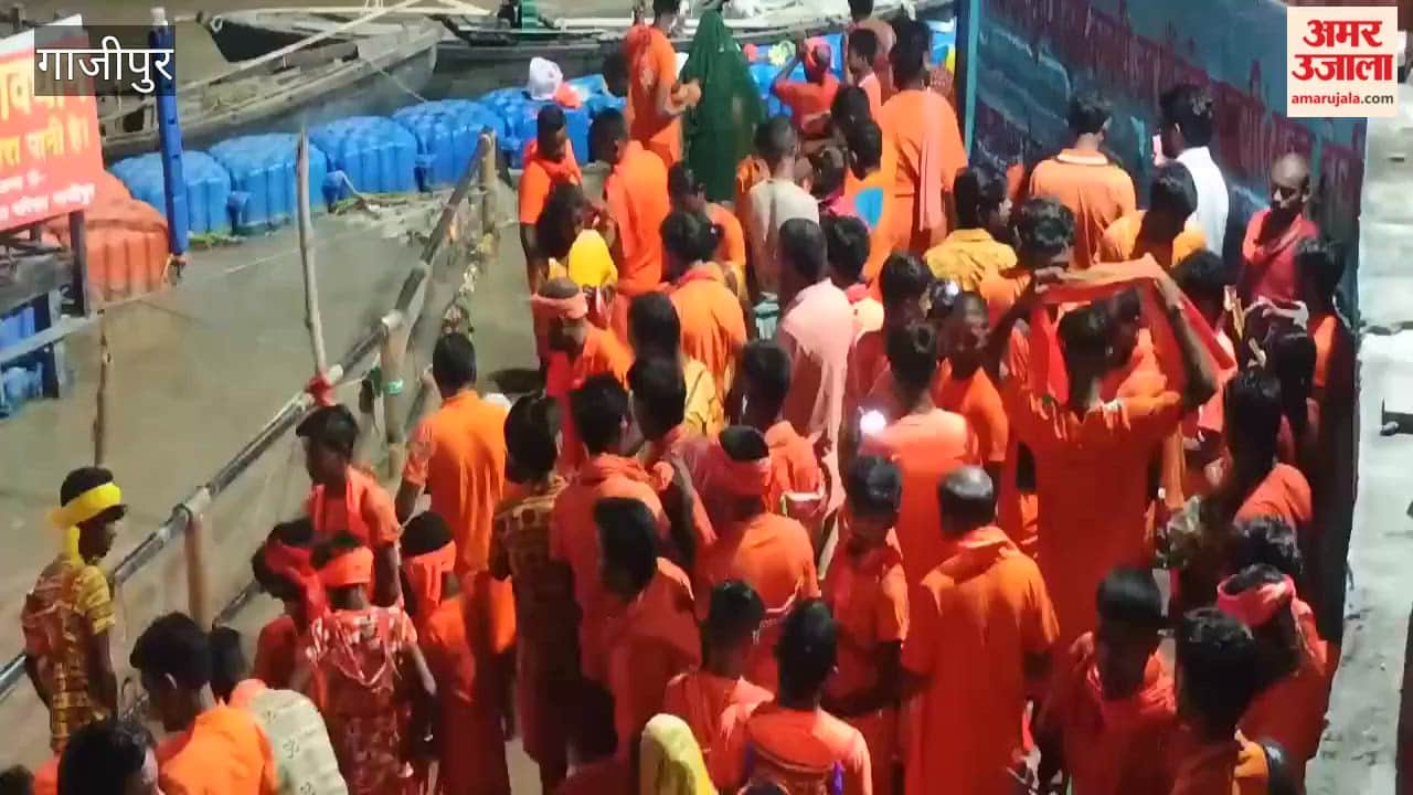 massive surge devotees city Ganga ghats Kanwariyas head towards abode Lord Shiva