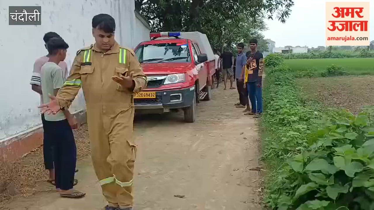 Village youth saves goat life by climbing into well presence fire brigade