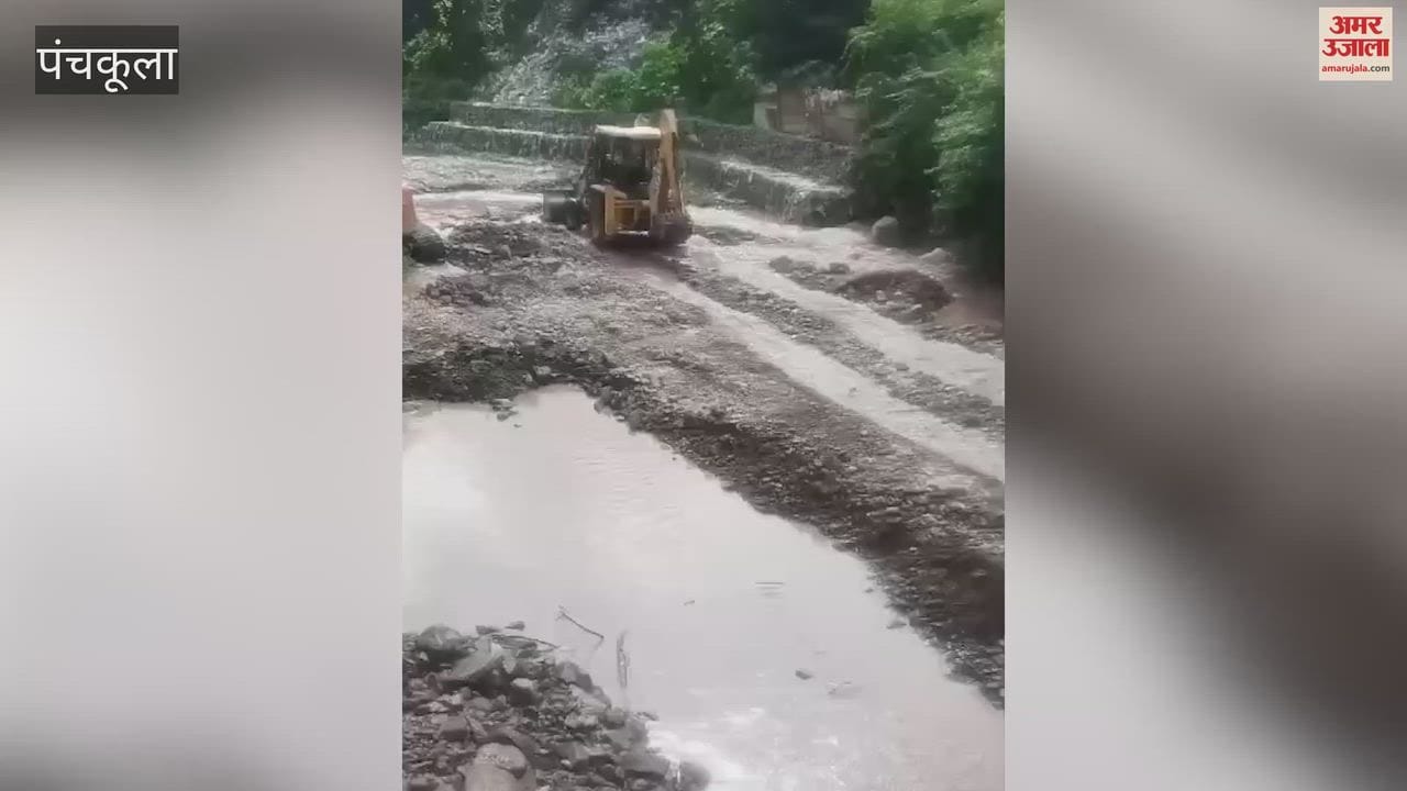 Sudden surge in the Sukhna Choe due to rains in Himachal.